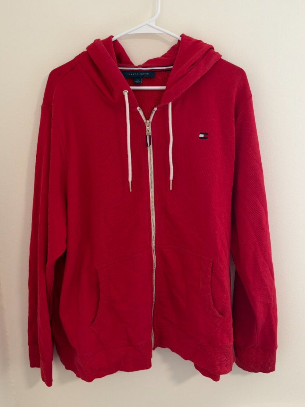 Tommy Hilfiger Full Zip Red Hoodie Sweatshirt Women’s XXL